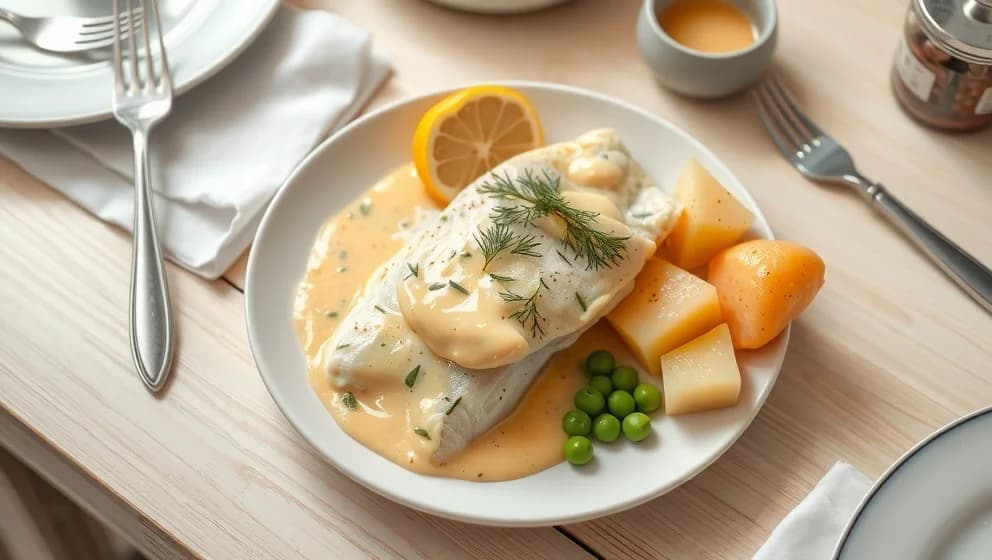Kokt torsk med äggsås hemma